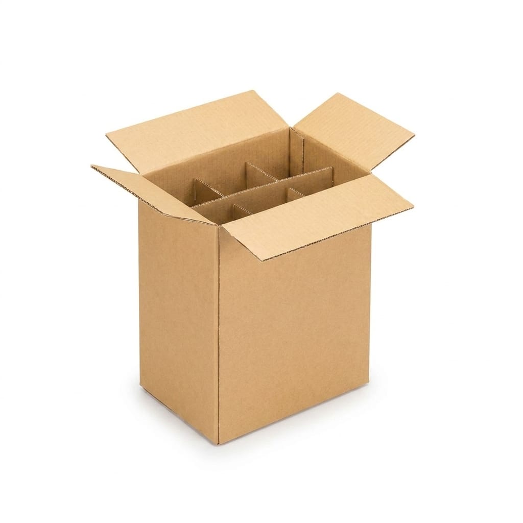 Caja para botellas de vidrio